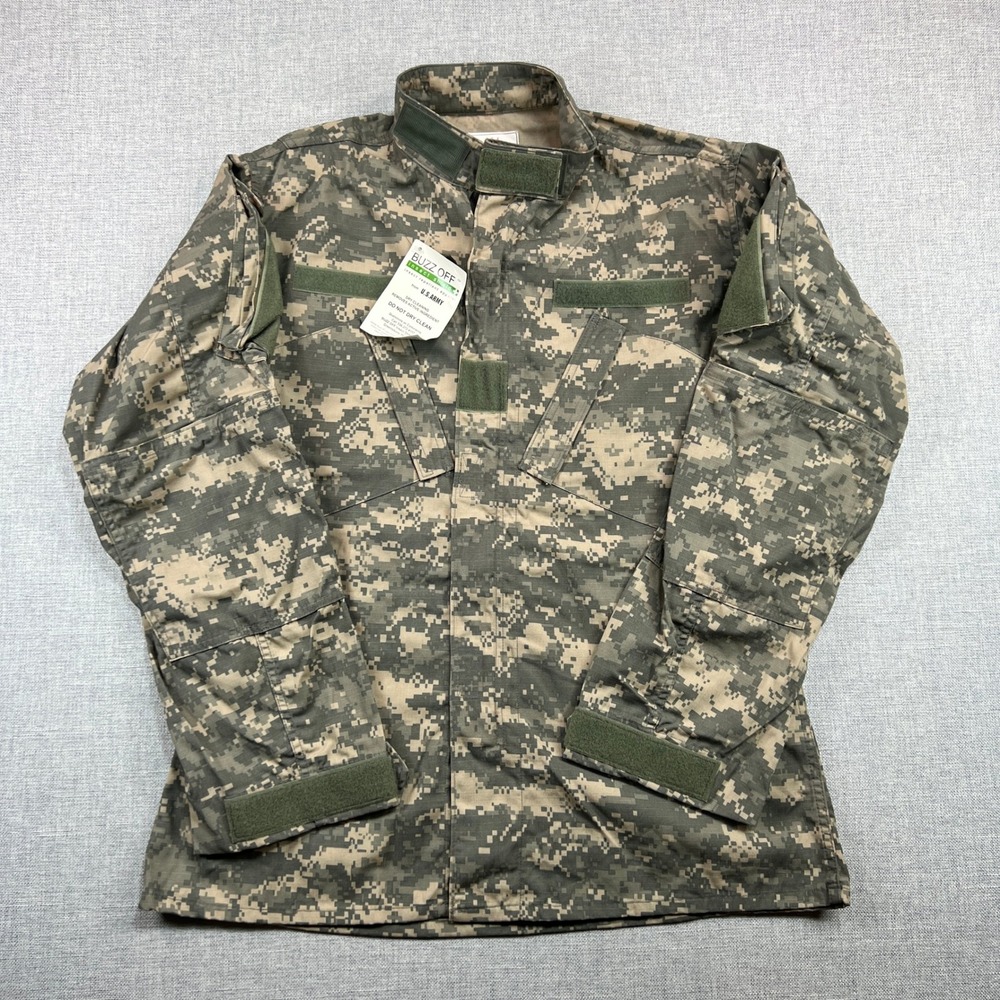 Vintage US Army ACU Coat Medium Long UCP Camo‎ Ripstop Combat Buzz Off Tactical